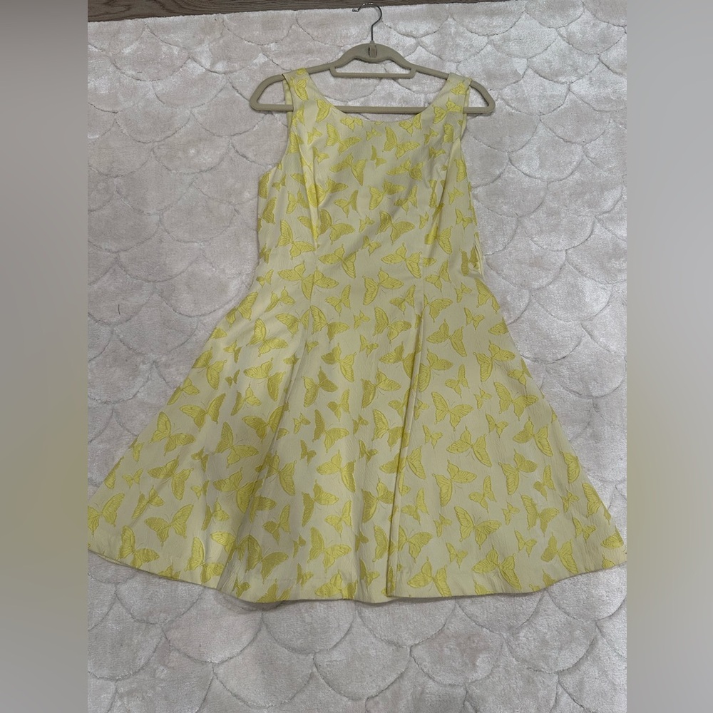 Brand new  Erin Fetherston yellow butterfly dress with bow back and pockets 10